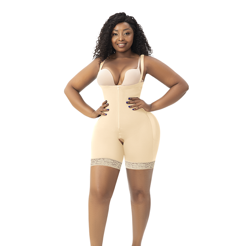 Slim Thicc Curve-Enhancing Padded Shaper Shorts in Beige