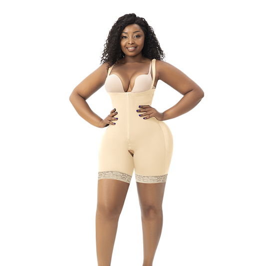 Slim Thicc Curve-Enhancing Padded Shaper Shorts in Beige