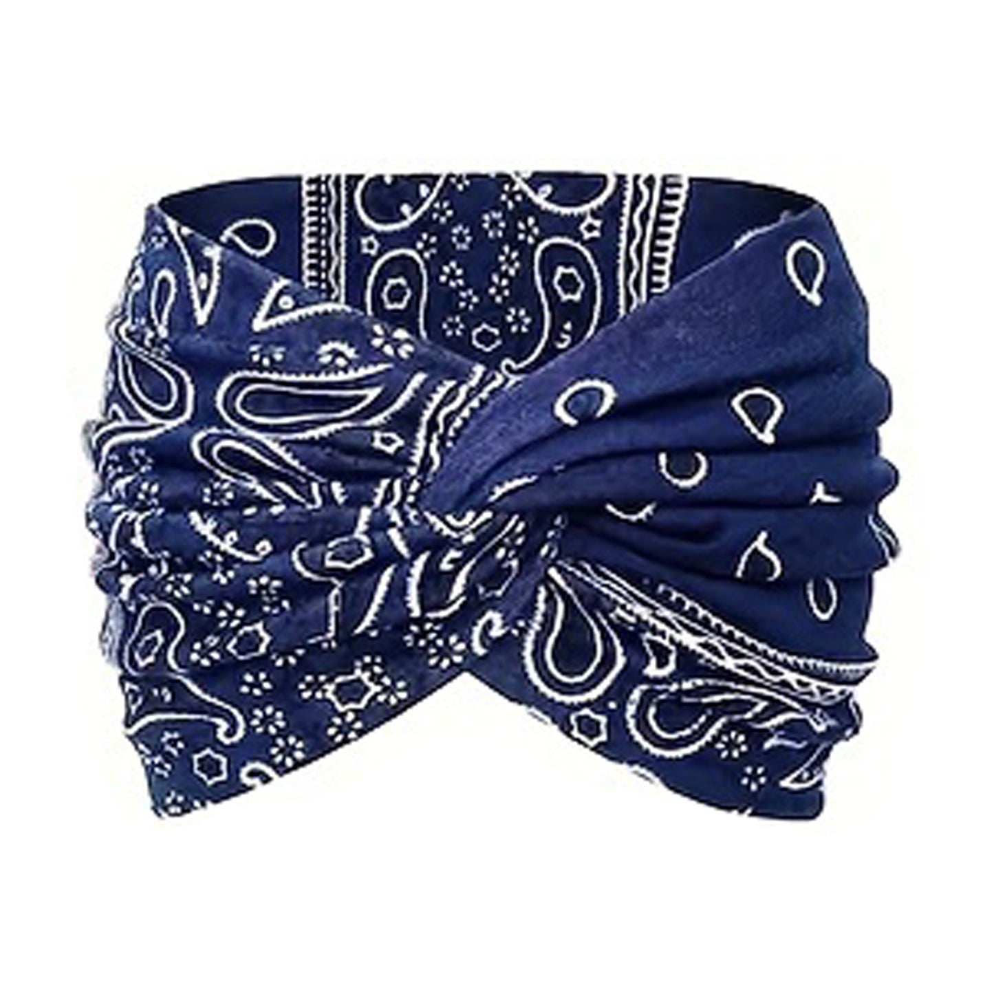 Twist Bow Headband in Blue