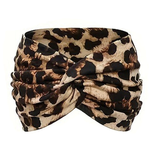 Twist Bow Headband in Leopard